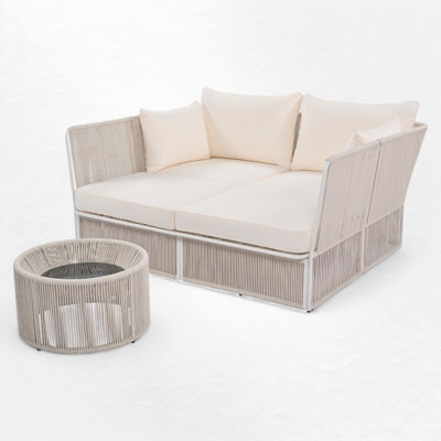 Kaien 67.03 " W Metal Patio Daybed with Cushions