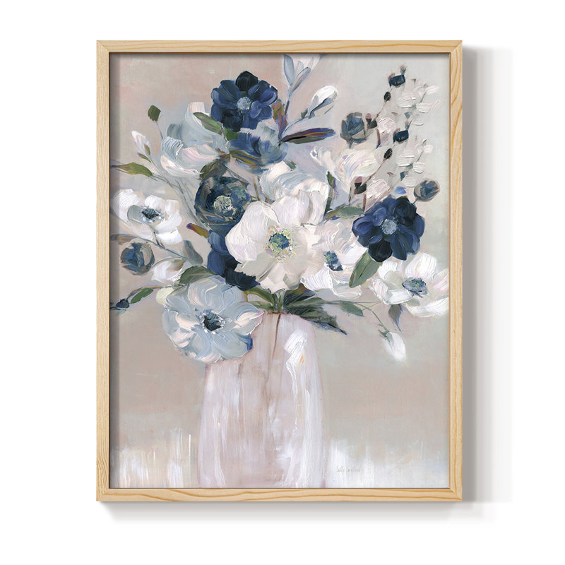 Touch of Teal Arrangement II, reproduction encadrée - bois massif, H 30 po x l 24 po