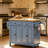 Rolling Kitchen Island With Full Storage Movable Rubberwood Top Water Resistant Easy To Clean-915889535