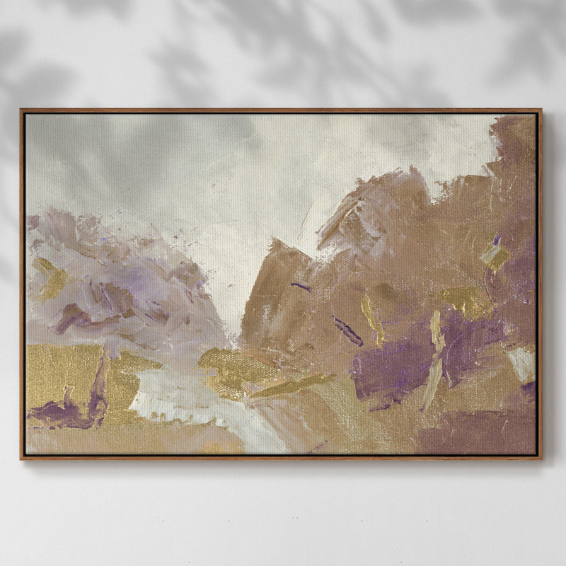 " Fall Clearing Variation 2 ", 25" H x 37" W x 2" D, Walnut Floater Framed Canvas