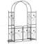 87" Tall Garden Arch with Gate, Planter Shelves & Trellises, Metal Arbour