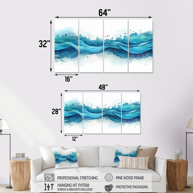 Aylani - décoration murale paysage minimaliste - art mural moderne, 4, H 28 po x l 48 po