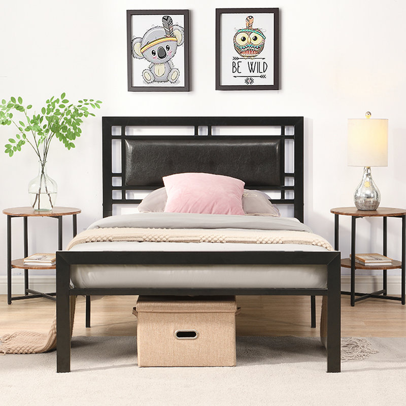 Structure de lit simple en métal noir: pour une utilisation dans la chambre à coucher, silencieuse et relaxante, assemblage sans effort, aucun sommier tapissier, capacité de 300 lb à long terme, calme, confortable, limite facile