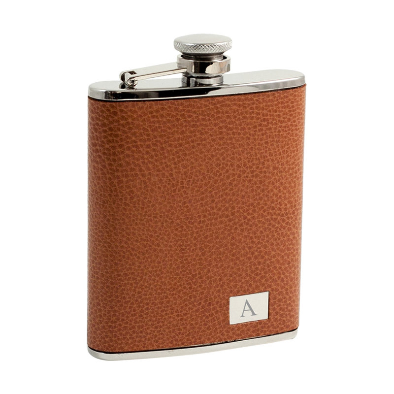 Flasque en cuir Ambrose personnalisée, Oui