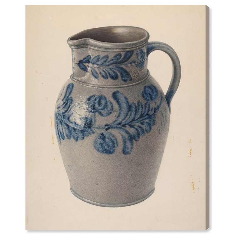 «Blue Vine», reproduction d'art sur toile par Art Remedy, H 45 po x l 36 po, Toile tendue avec châssis