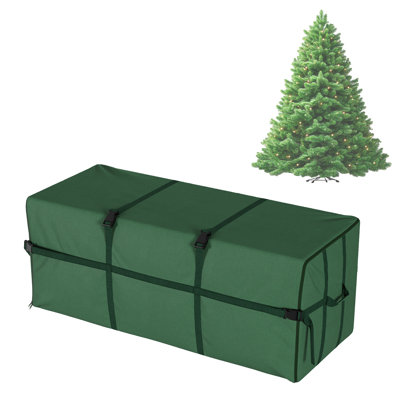Christmas Tree Storage Bag - Canvas Container with Zipper and Binding Straps for Up to 9-Foot Artificial Trees and Decorations