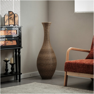 39-Inch Tall Artificial Rattan Floor Vase