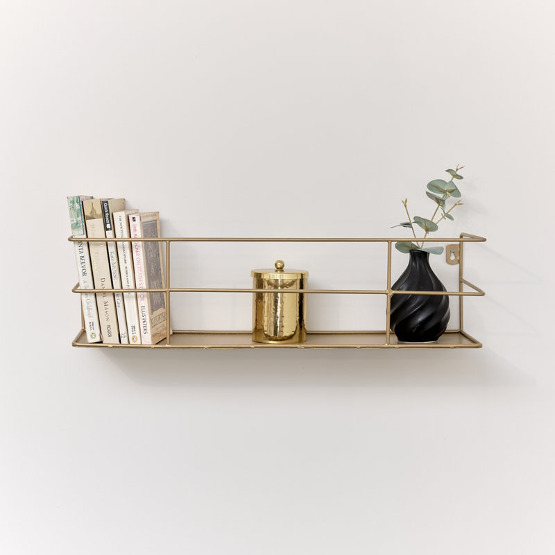 Aason Metal Bracket Shelf, Gold