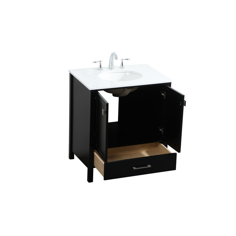Ensemble de meuble-lavabo simple 30 po, Noir