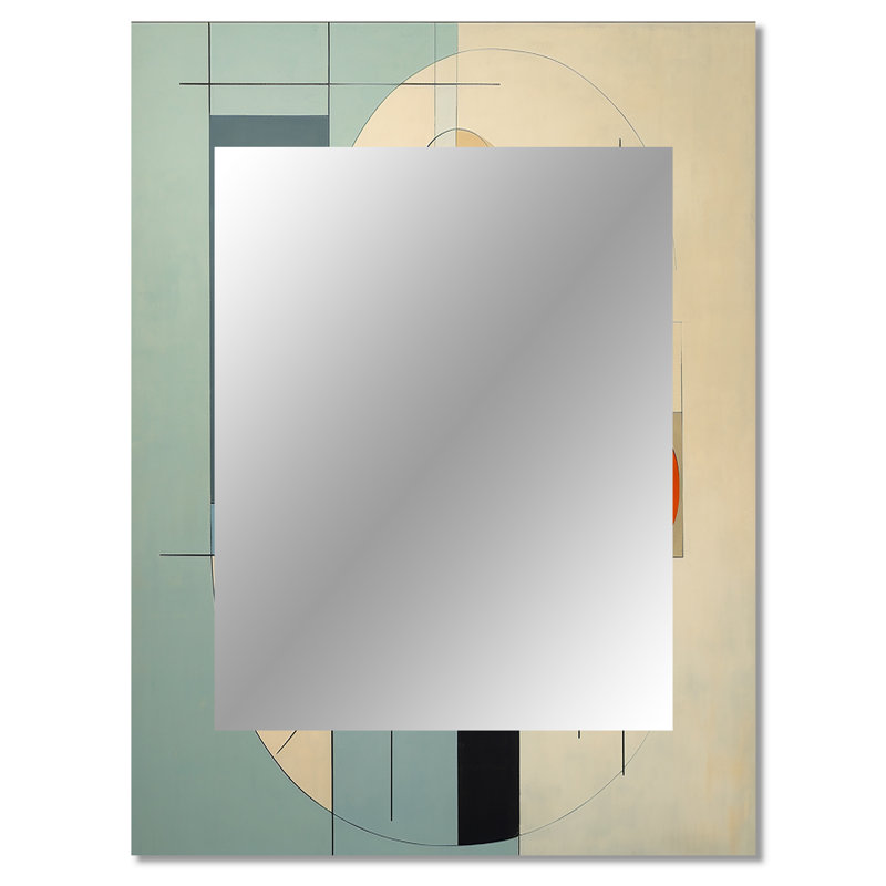 Serendipity abstrait Mid-Century Geometrics II - grand miroir moderne Mid-Century, décor de miroir mural unique moderne, impression d'art en métal