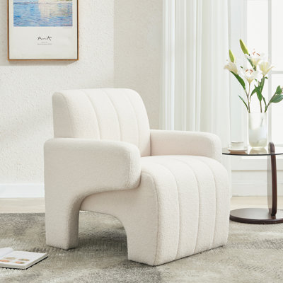Fauteuil d'appoint moderne rembourré en sherpa doux