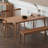 Cherry Wood Color Rectangular Solid Wood Dining Table-644810968
