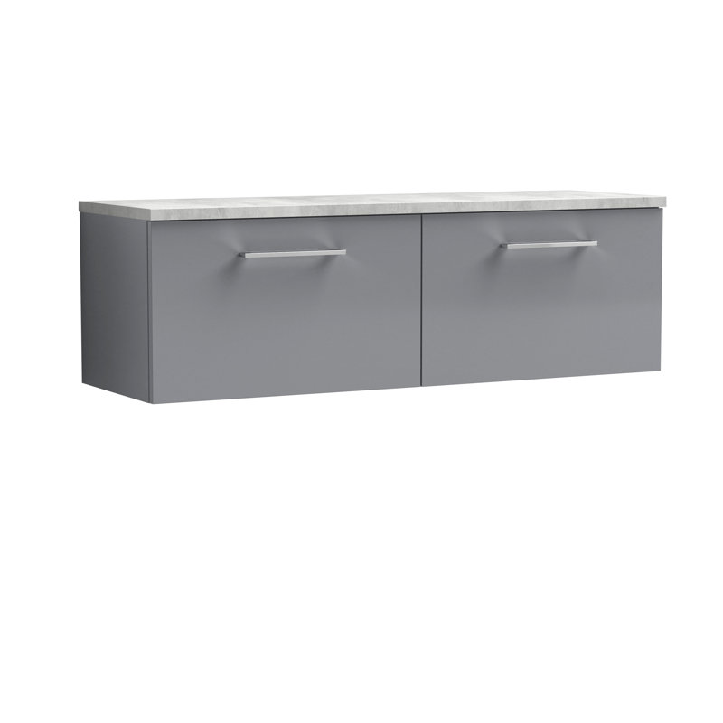 Arno 47.44cm Double Bathroom Vanity Base Only, Satin Grey