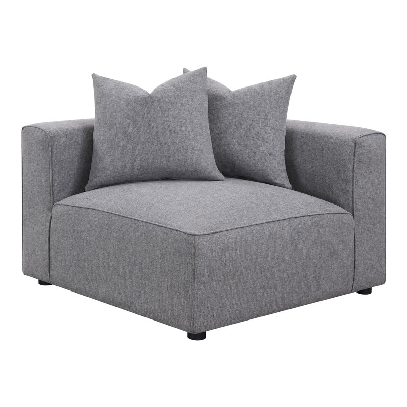 Chaise d'angle rembourrée, Tissu gris