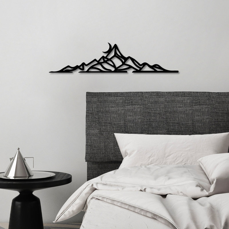 Accessoire mural décoratif en métal, noir, 26,8 x 6,3 pouces | 100% métal, épaisseur: 0,06 pouce | Léger à 0,44 lb | Parfait pour la décoration intérieure, l'esthétique moderne et une décoration murale unique