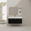 Meuble-lavabo mural 48 po avec lavabo et support de rangement, lavabo en résine à rebords épais, ensemble KD