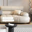 Canapé modulaire en cuir véritable kaki-123380591-123380585