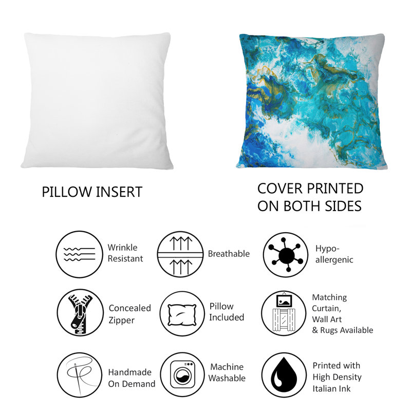 Coussin bleu et blanc