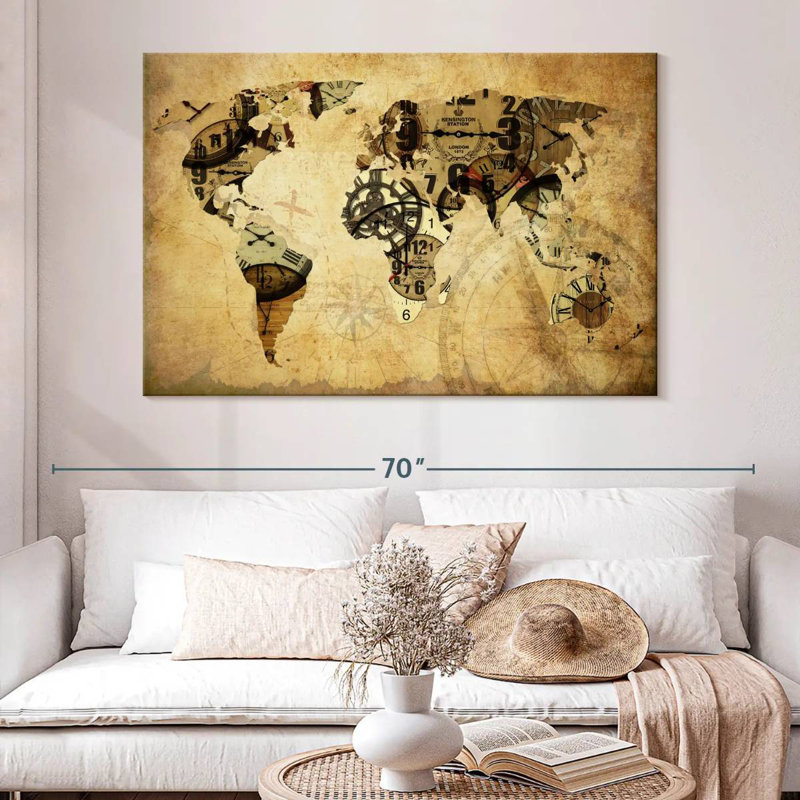 Aliaz Time World Map, 34" H x 51" W