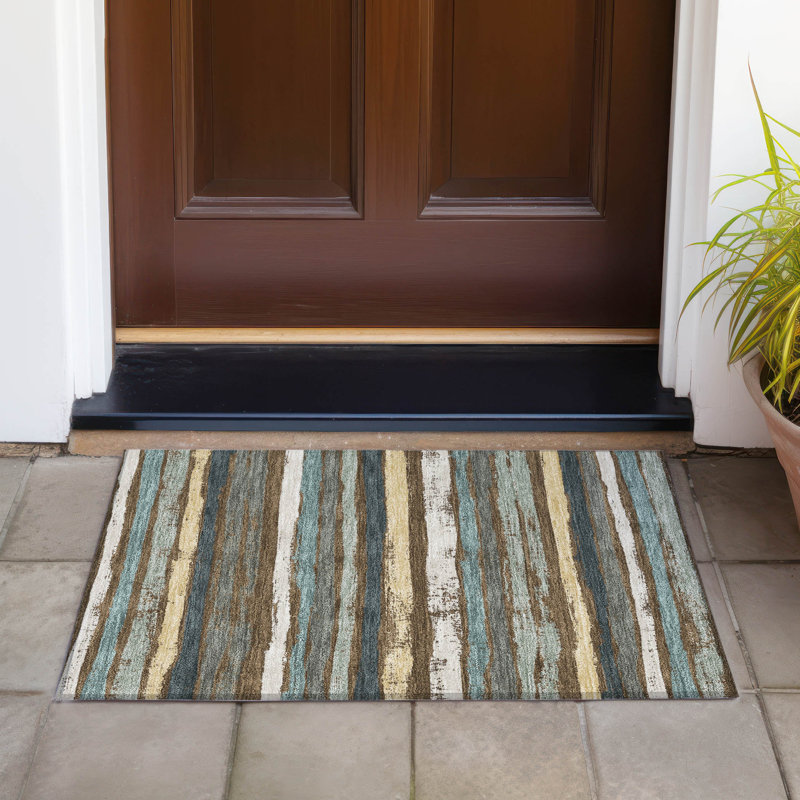 Machine Washable Indoor/Outdoor Chayden ACN1019 Fudge Rug, Rectangle 1'8" x 2'6"
