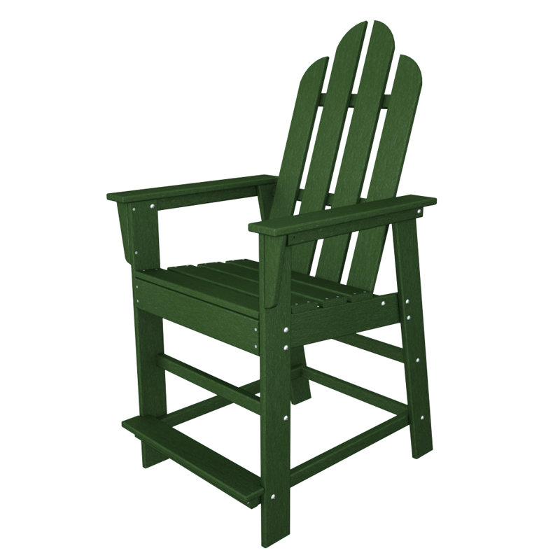 POLYWOOD Long Island Counter Chair, Green