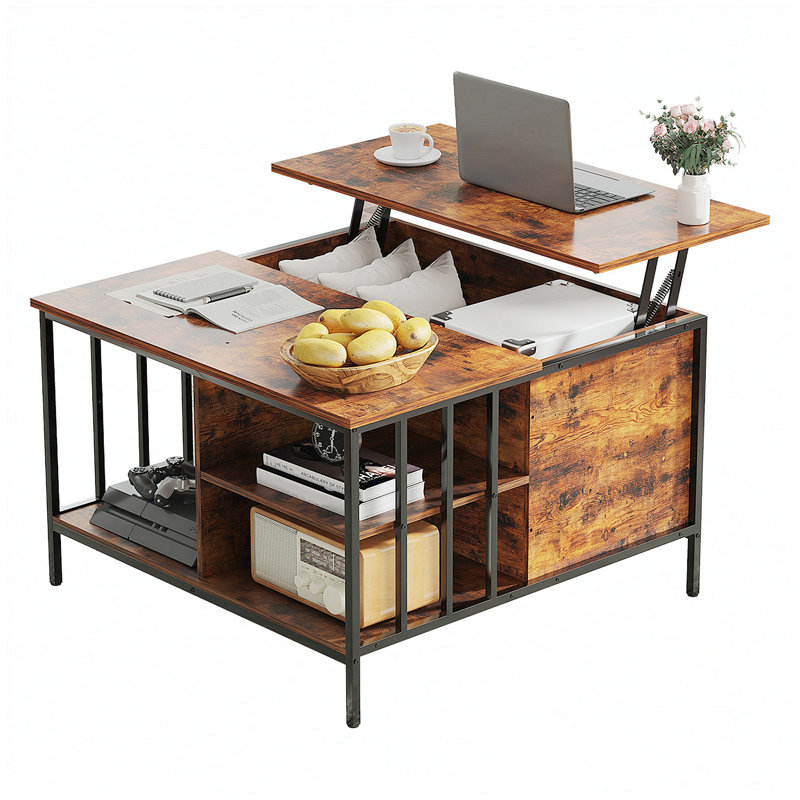 Table basse à plateau relevable avec rangement Farmhouse - 31,5 po