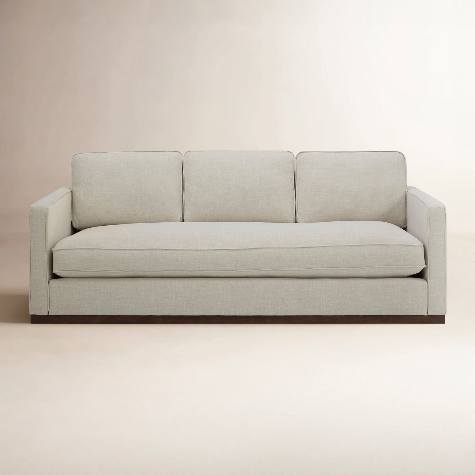 Bobbi 87'' Upholstered Sofa , Effie Linen Performance Weave, Walnut