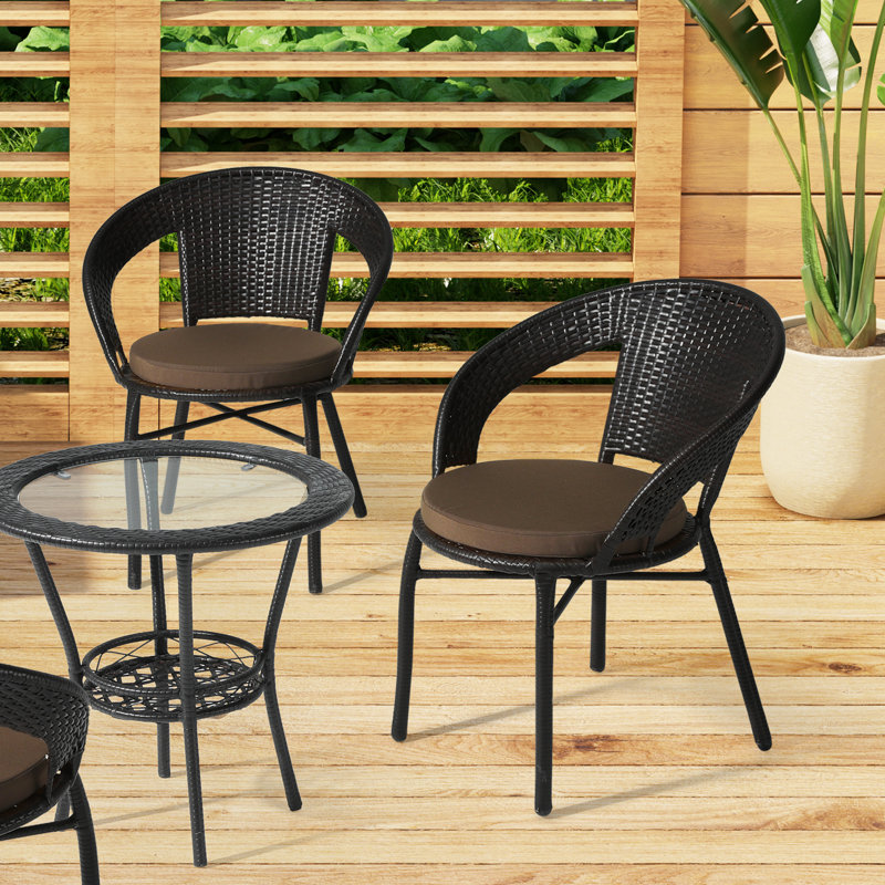 Coussin de chaise de patio , Brun, L 18 po x P 18 po
