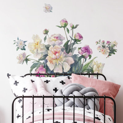 Décalcomanie murale géante et colle-bouquet floral