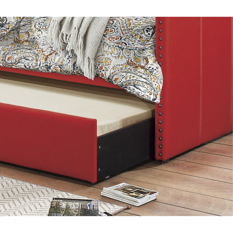 Lit de jour avec couchette Yelton, Rouge