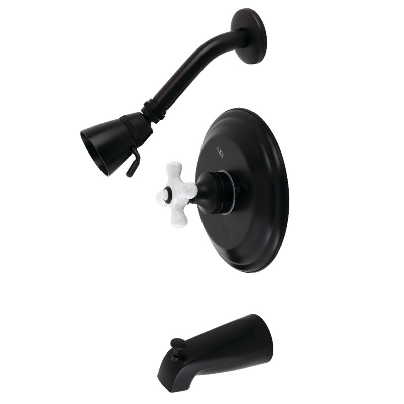 Robinet de baignoire et douche à pression équilibrée Kingston, Noir mat