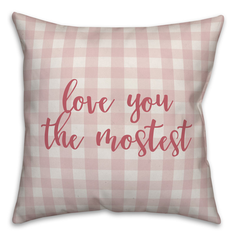  Coussin Love You The Mostest, Rose, Housse de coussin
