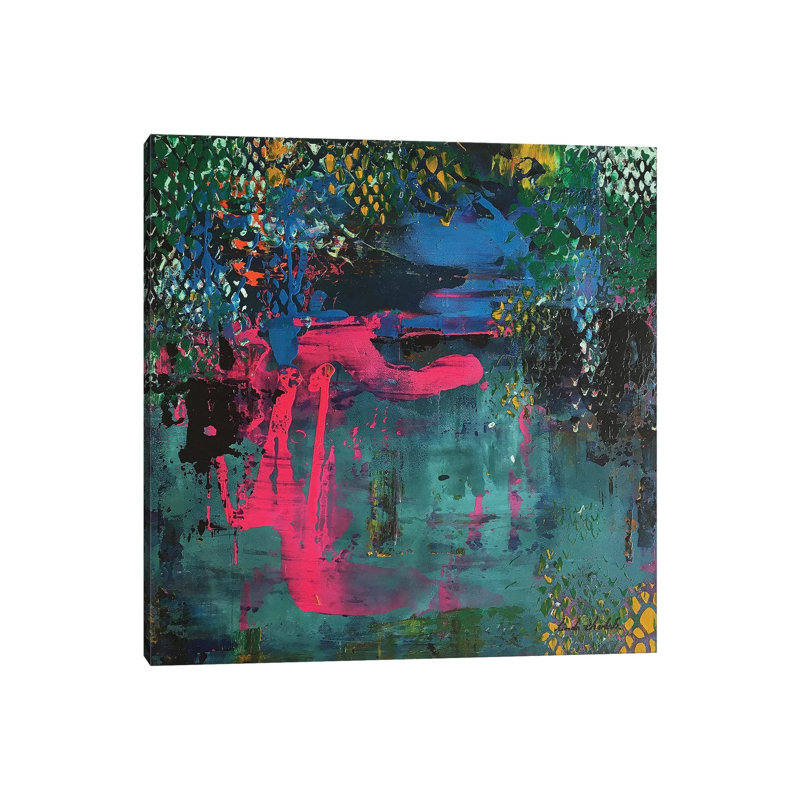 New York Subway by Linda Charles - Painting on Canvas, 45.72cm H x 45.72cm W x 1.91cm D, Wrapped Canvas