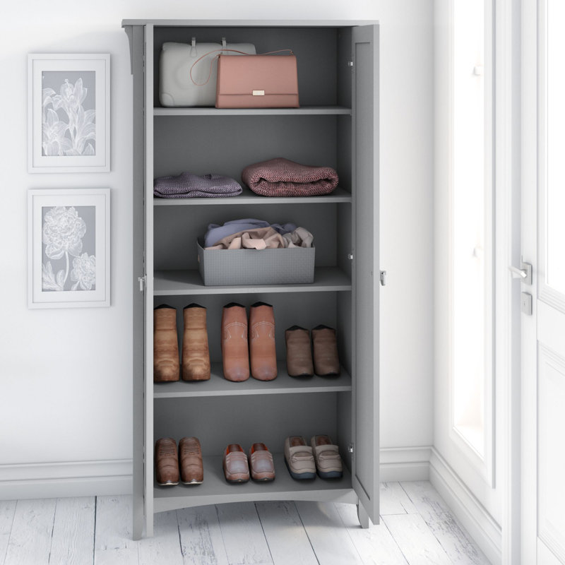 Pernell Hall Tree 46'' Wide with Bench and Shoe Storage, Gray