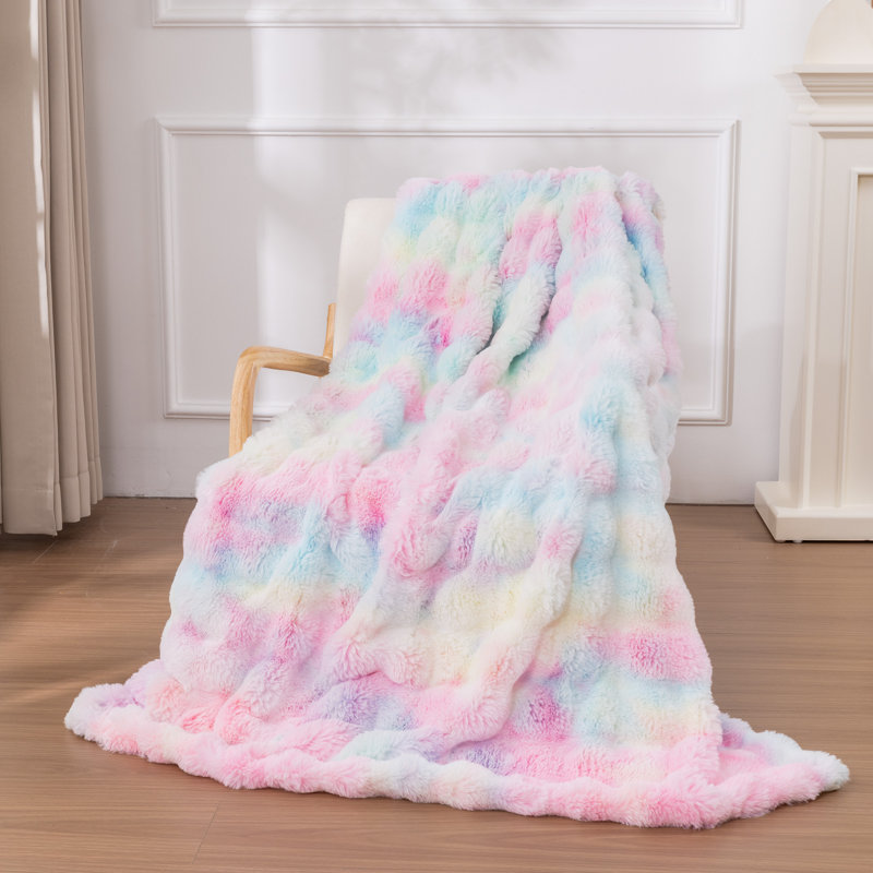 Jeté en fausse fourrure, Grand lit, Multi-couleur
