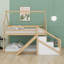 Lit superposé simple au-dessus de simple avec glissade et escalier, structure de lit mezzanine / lit superposé en bois avec rangement-1499880914