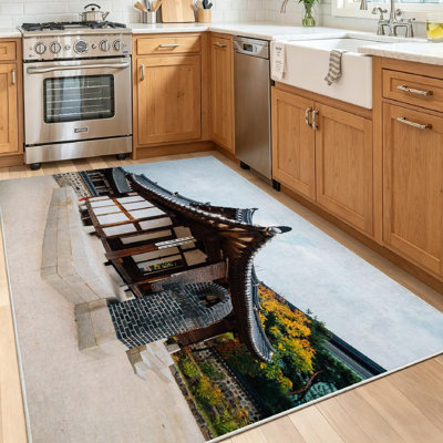 Clear Machine Washable,Korea November Korean Traditional Indoor Area Rug