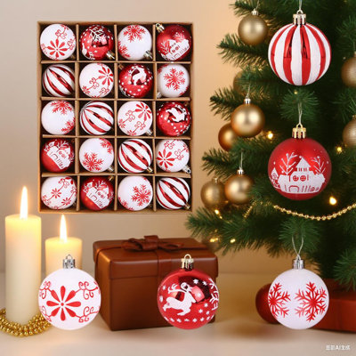 20 PCS 2.3" Christmas Baubles, Shatterproof Design