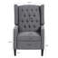 Fauteuil à oreilles inclinable confortable en tissu pour le salon avec garniture cloutée élégante