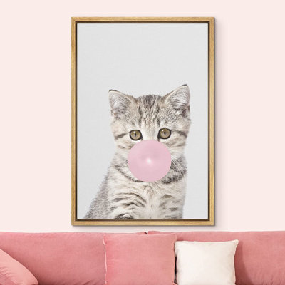 Bubblegum Cat Kitten - Photograph on Canvas