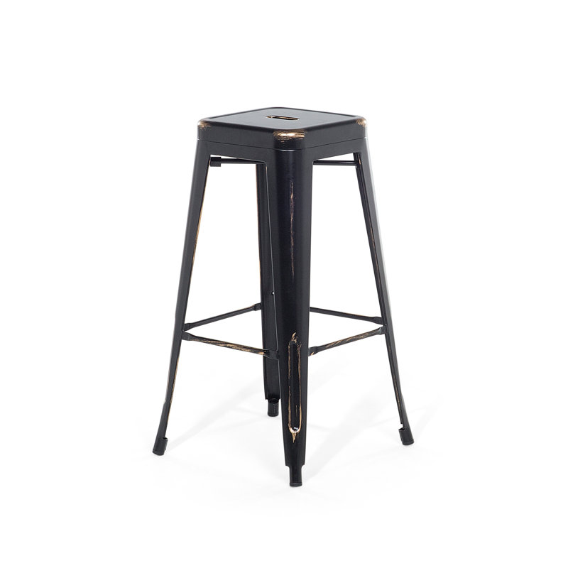 Iowa Park Counter Stool with Metal Frame, Black
