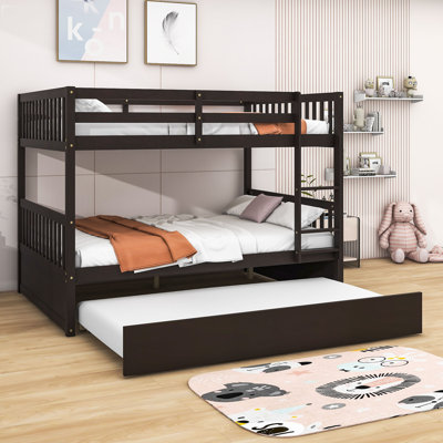 Hyannis Full Over Full Wood Bunk Bed with Twin Size Trundle -  Harriet Bee, 7C404C5F7ABB4489BF4F5A3E519EB214