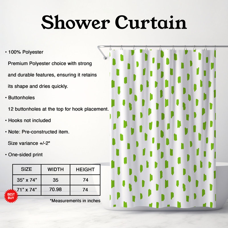 Rideau de douche standard 1 pièce Ghostly Fun, H 74 po x l 71 po