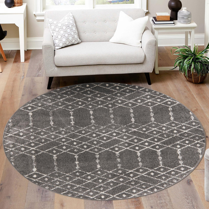 Ippazio Geometric Indoor Rug, Round 3'
