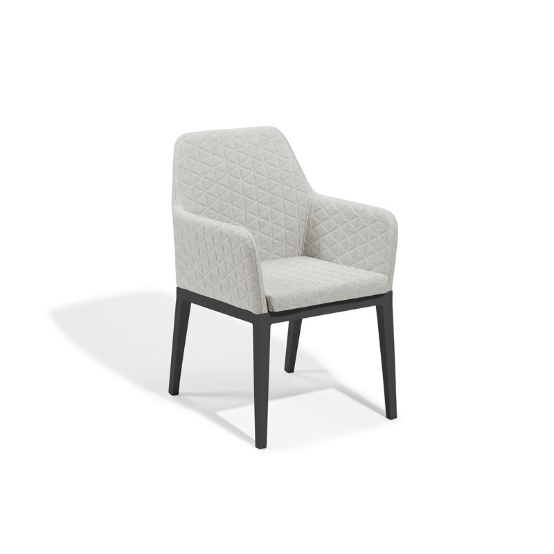 Chaise de terrasse avec coussin Oland, Carbone, Toile granit Sunbrella®