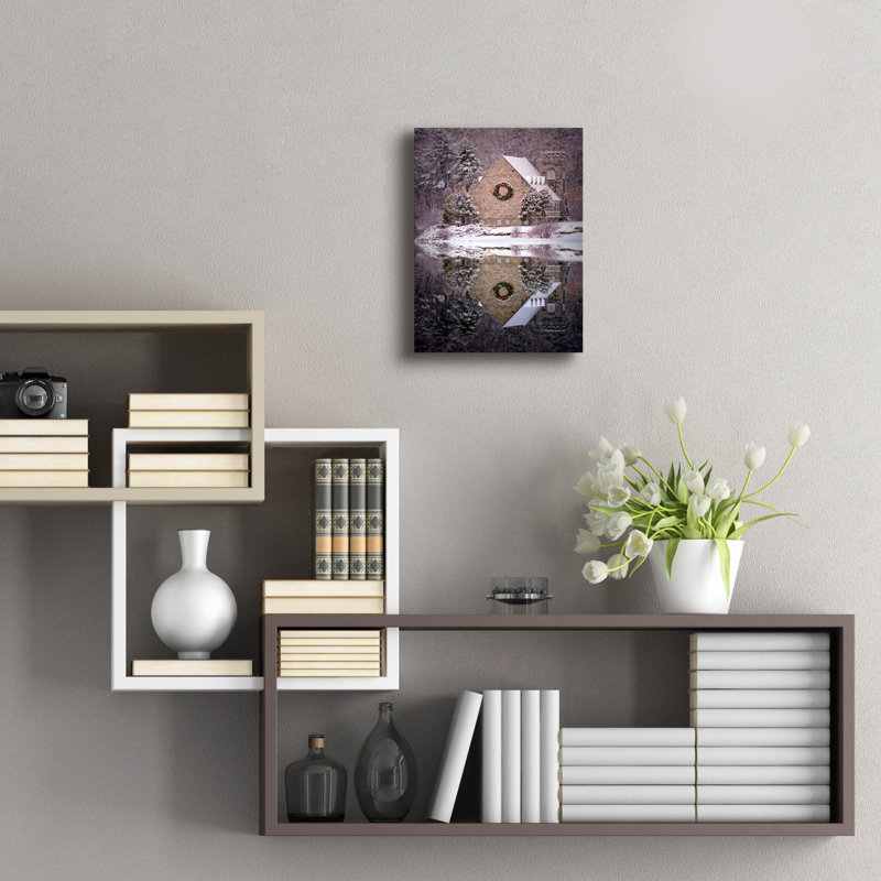 Art mural en verre Ebern Designs «Waqueett Reflection» par Rick Berk, H 16 po x l 12 po x P 0,13 po