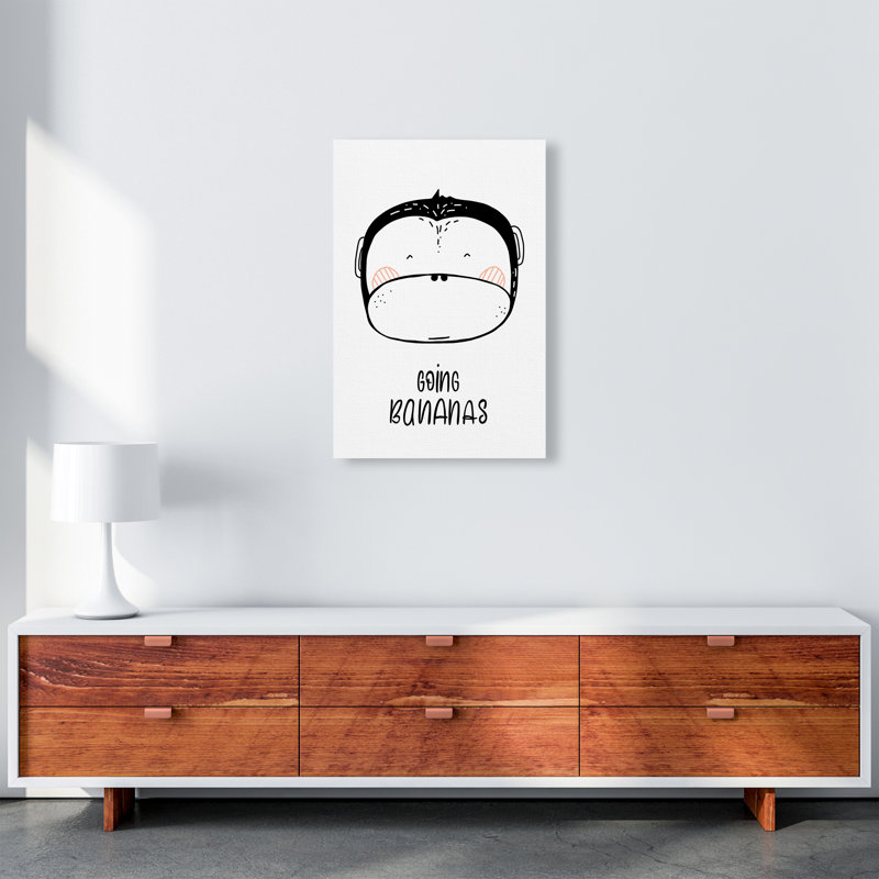 Monkey by Miniofmine - Print, 59.4cm H x 42cm W x 4cm D, Wrapped Canvas