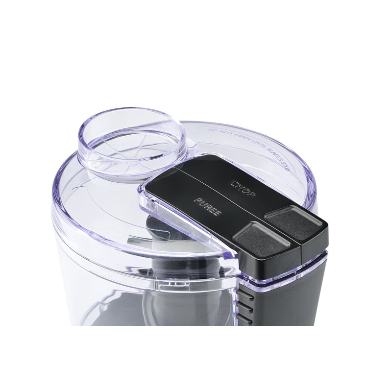 Black Compact 3-Cup Food Processor with Variable Speed