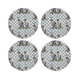 Regal Greyhound Vegan Leather Round Placemats