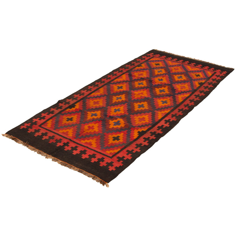 Kilim rouge foncé Macen 4 pi 10 po x 10 pi 6 po